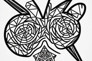 geometric rabbit tattoo idea