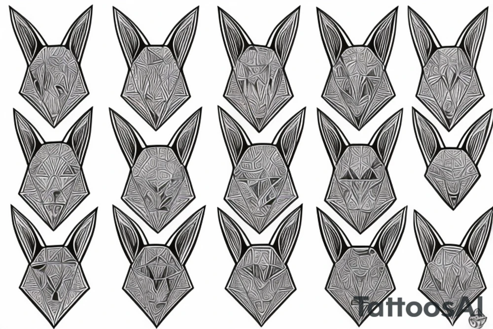 geometric rabbit tattoo idea