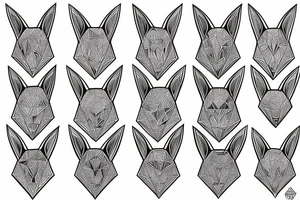 geometric rabbit tattoo idea