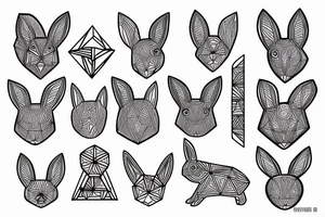 geometric rabbit tattoo idea
