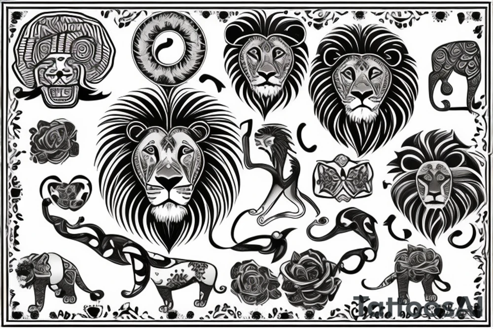 Cancer and lion in love tattoo idea