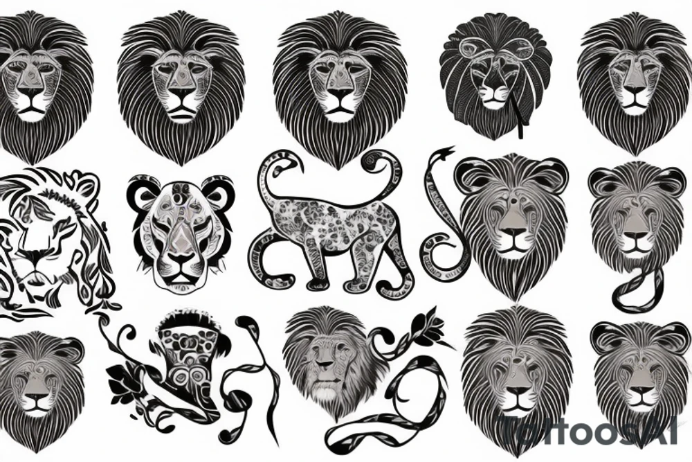 Cancer and lion in love tattoo idea