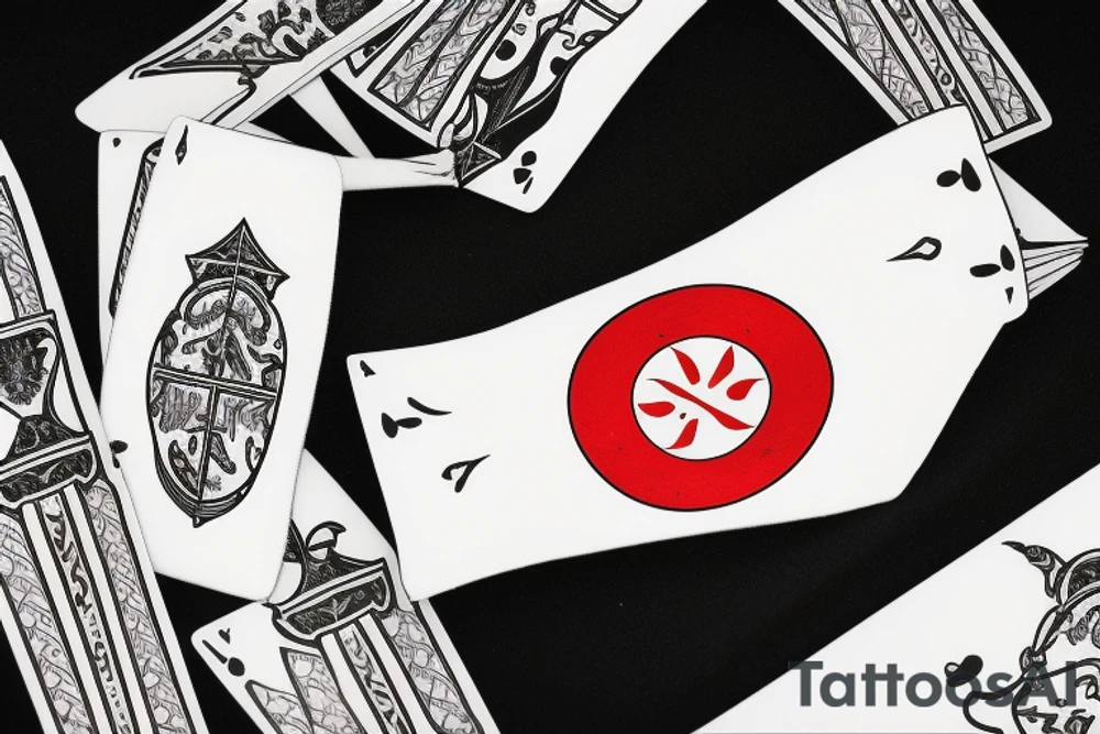 Trieste flag on scopa ace of swords tattoo idea