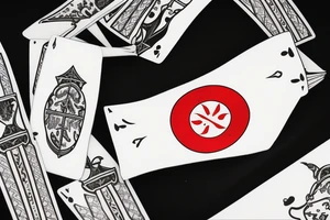 Trieste flag on scopa ace of swords tattoo idea