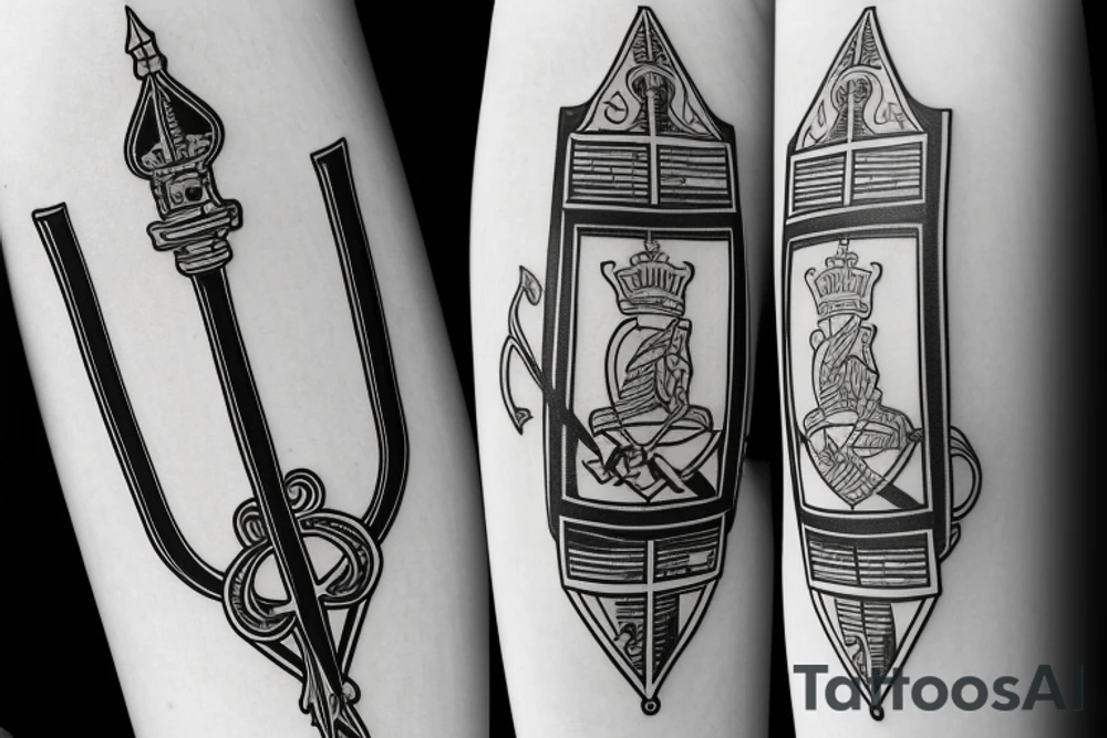 Trieste Italian flag on scopa ace of swords tattoo idea