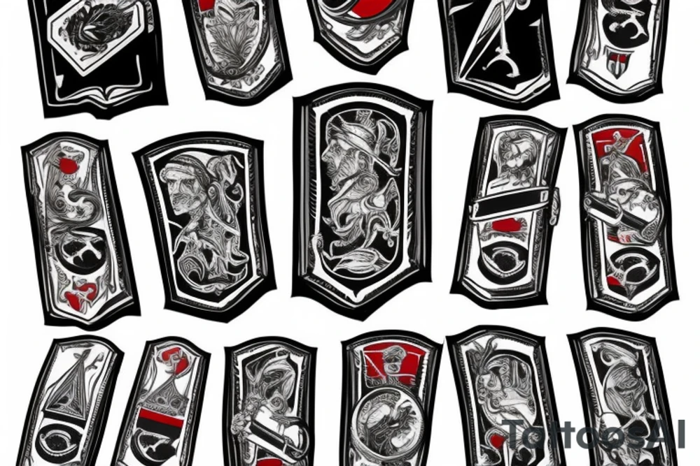 Trieste Italian flag on scopa ace of swords tattoo idea