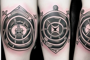 Italian flag on scopa ace of swords tattoo idea