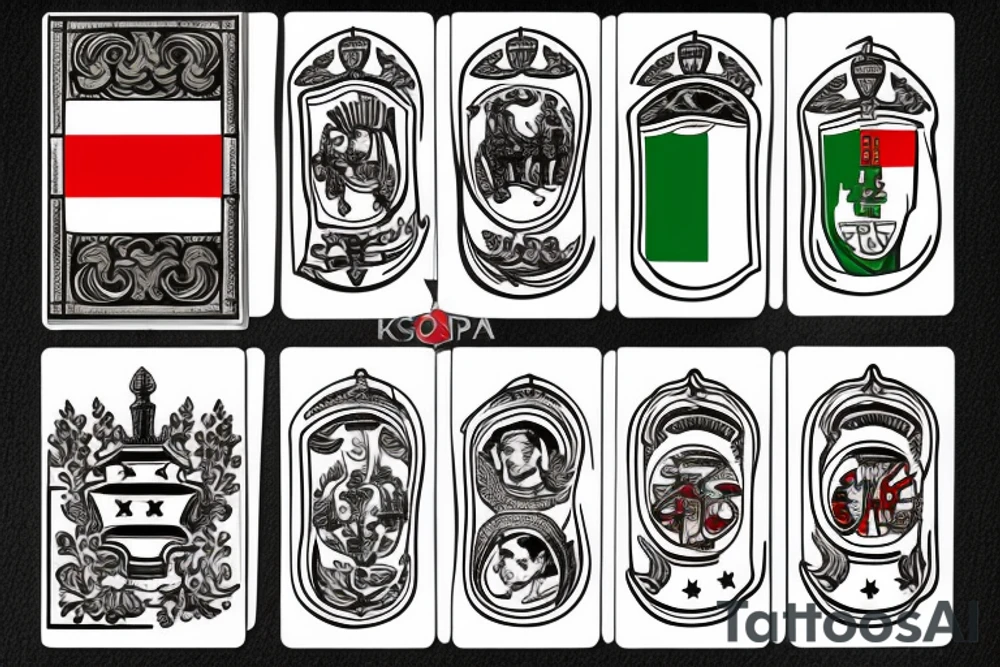 Italian flag on scopa card tattoo idea