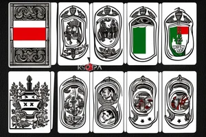 Italian flag on scopa card tattoo idea