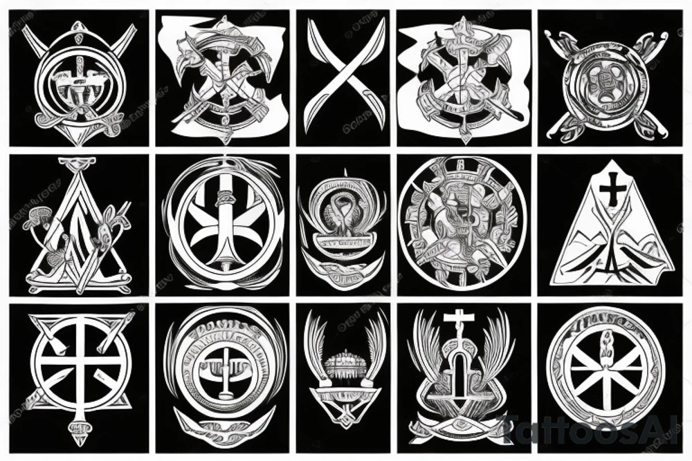 Trieste flag, ace of swords, traditional tattoo idea