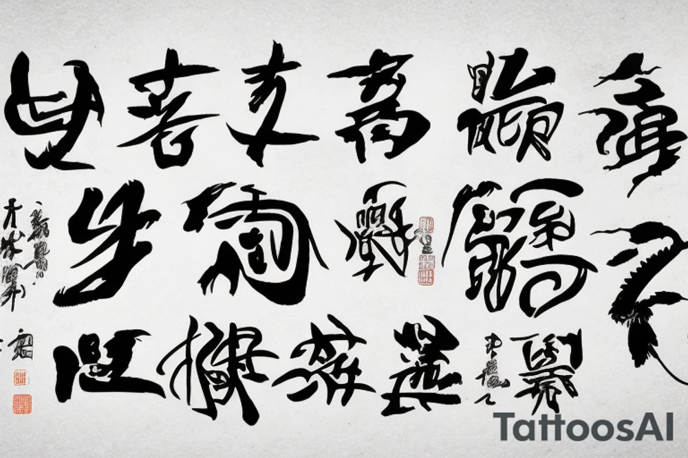 Family chinese letters tattoo idea