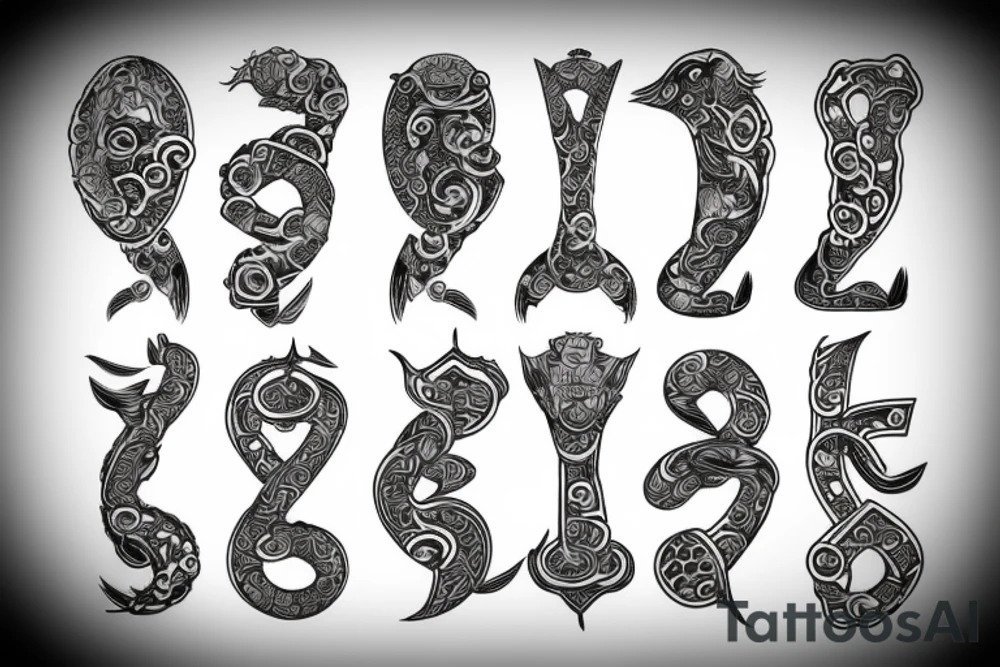 Family chinese letters tattoo idea