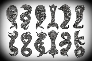 Family chinese letters tattoo idea