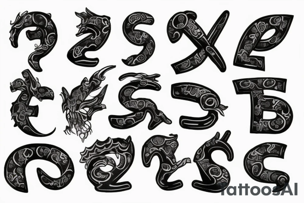 Family chinese letters tattoo idea