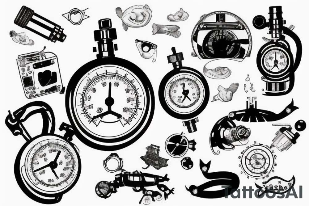 diving pressure gauge tattoo idea