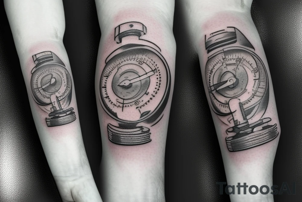 diving pressure gauge tattoo idea