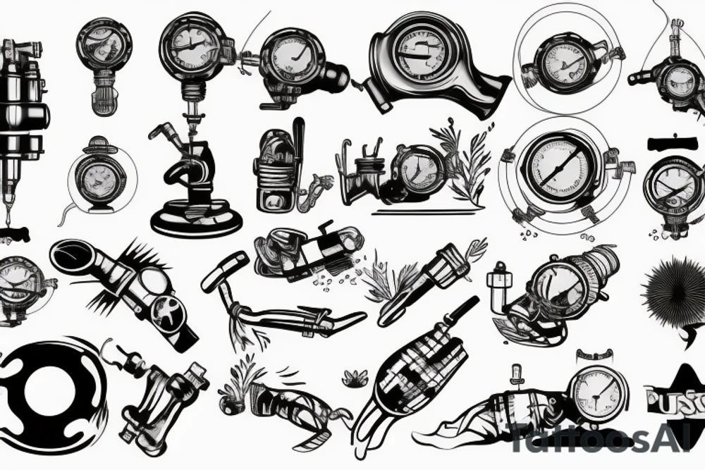 diving pressure gauge tattoo idea