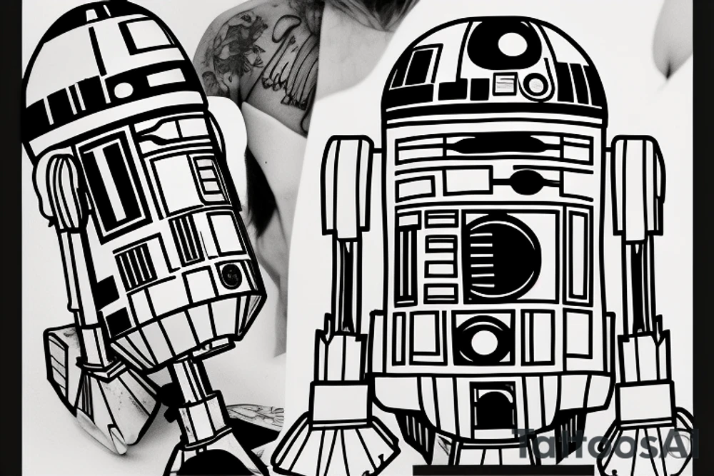 R2D2 listening to music tattoo idea