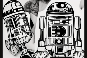 R2D2 listening to music tattoo idea