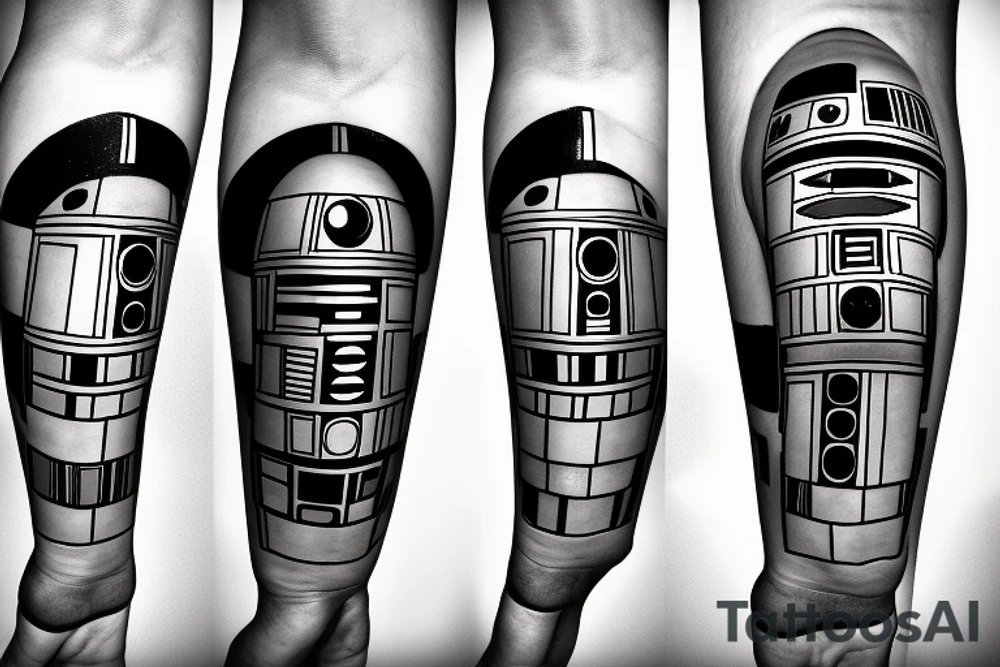 R2D2 listening to music tattoo idea