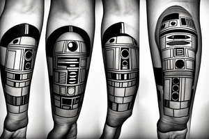 R2D2 listening to music tattoo idea