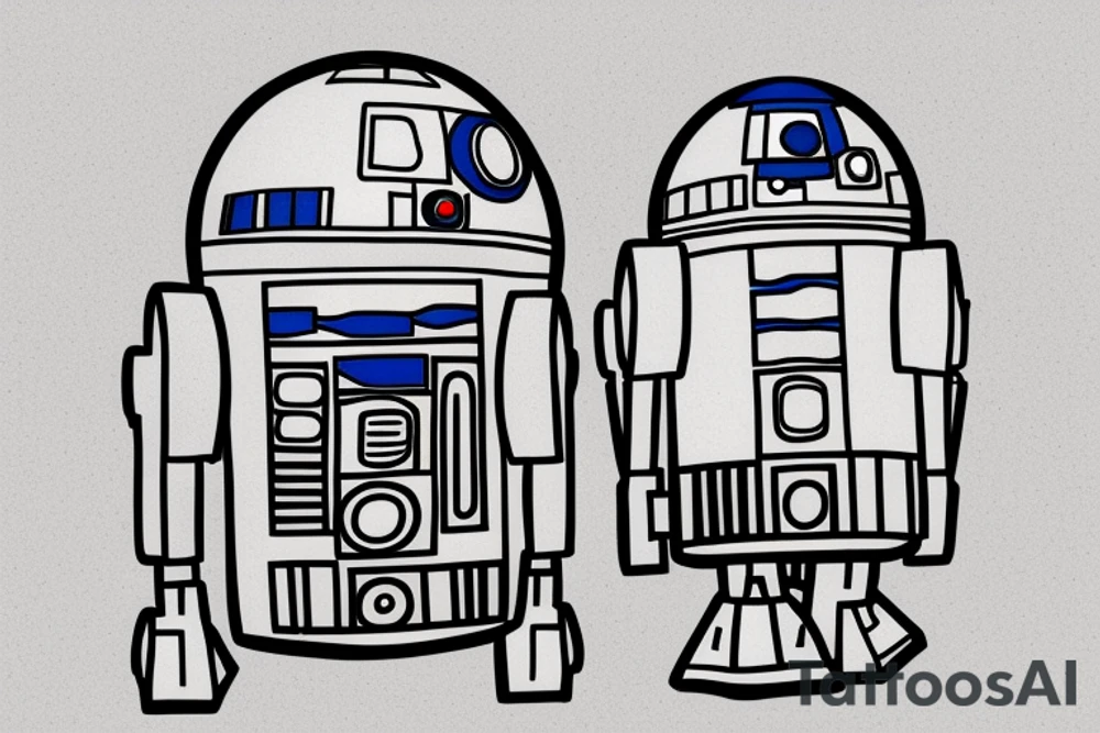 R2D2 listening to music, Little Tattoo tattoo idea