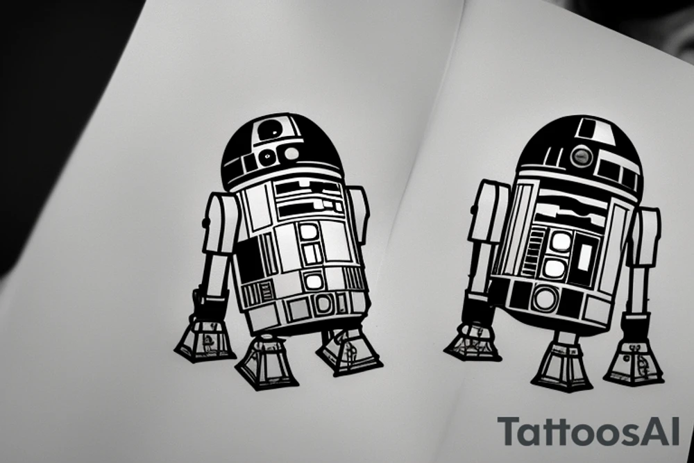 R2D2 listening to music, Little Tattoo tattoo idea