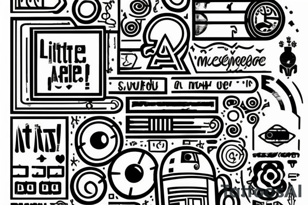 Little Text 6.9. with r2d2 tattoo idea