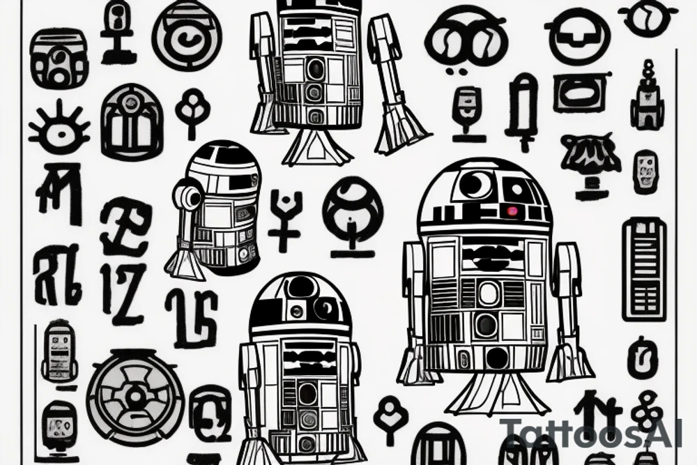 Little Text 6.9. with r2d2 tattoo idea