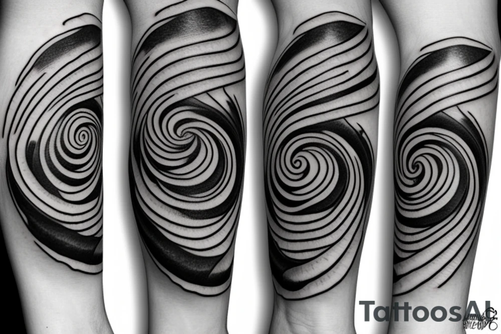 balance of fibonacci spiral and the sea wave tattoo idea