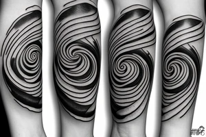 balance of fibonacci spiral and the sea wave tattoo idea