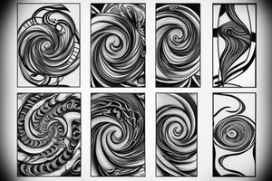 balance of fibonacci spiral and the sea wave tattoo idea