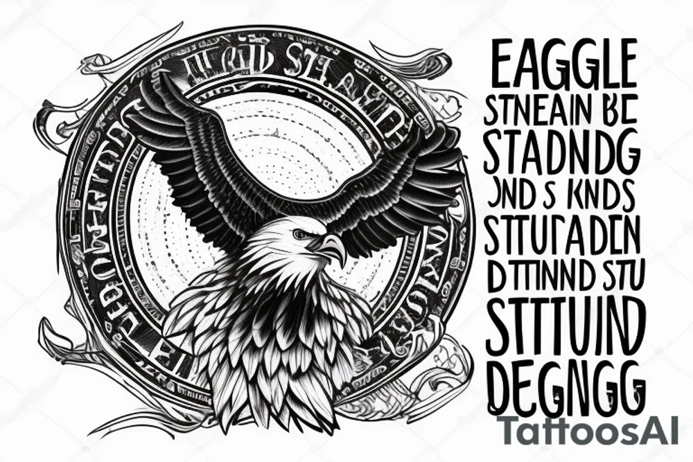 eagle with a quote "Seest thou a man diligent in his business? he shall stand before kings; he shall not stand before mean men" tattoo idea