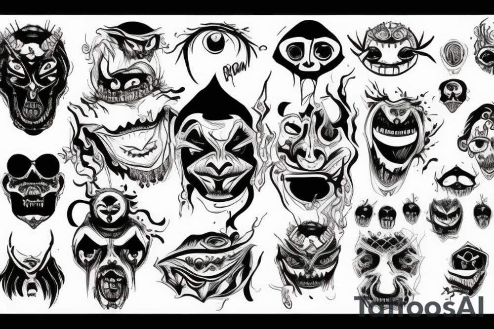 demonic face tattoo idea