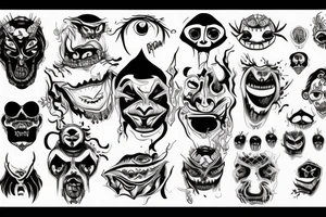 demonic face tattoo idea