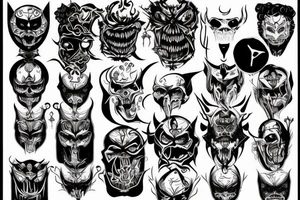 demonic face tattoo idea