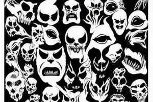 demonic face tattoo idea