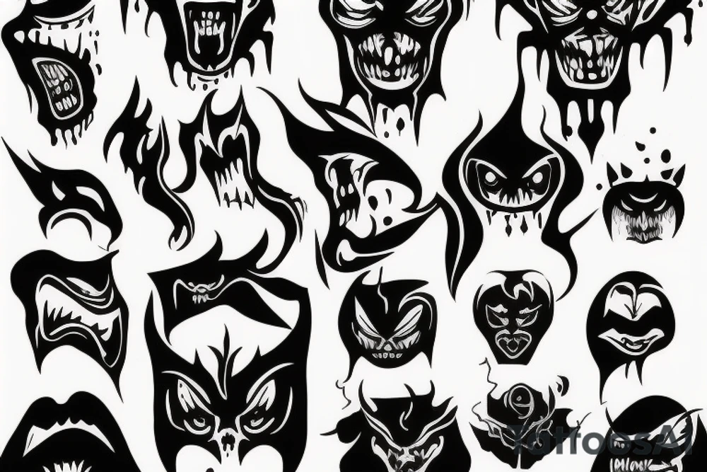 demonic face tattoo idea