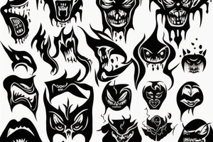 demonic face tattoo idea