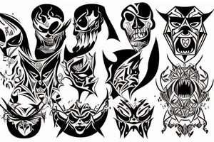 demonic face tattoo idea