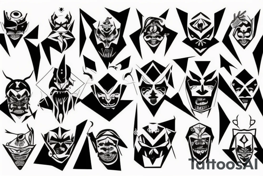 demonic face tattoo idea