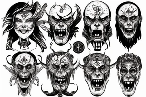 demonic face tattoo idea