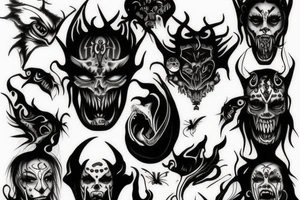 demonic face tattoo idea