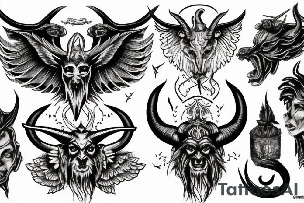 demonic baphomet tattoo idea