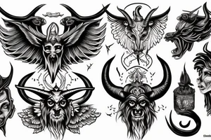 demonic baphomet tattoo idea