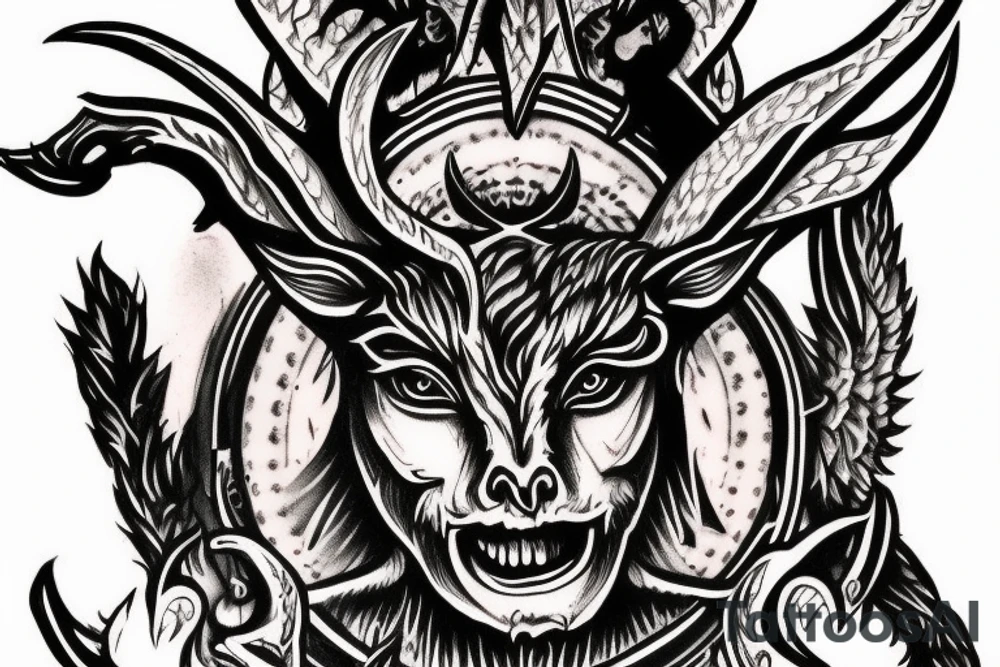 demonic baphomet tattoo idea