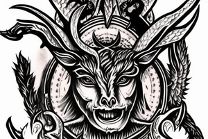 demonic baphomet tattoo idea