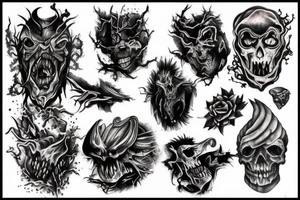 demonic landscape tattoo idea
