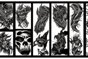 demonic landscape tattoo idea
