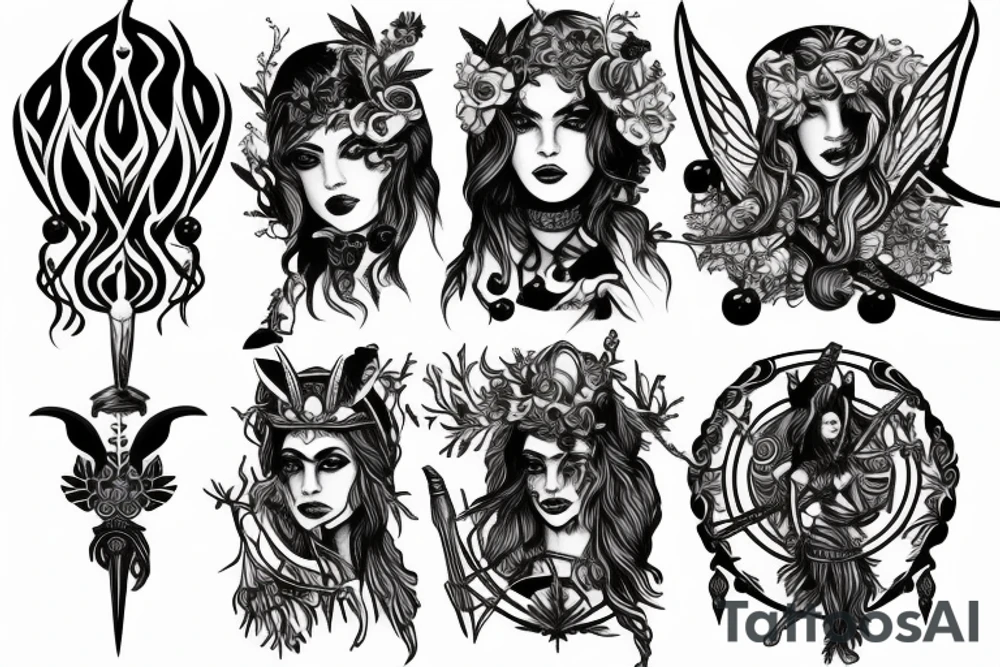 artemis the goddess of the hunt tattoo idea